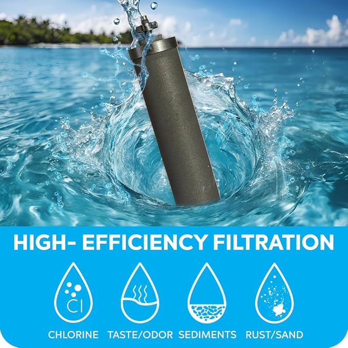 Authentic CB9 Clearbrook 9-Inch Gravity-Fed Water Filter Systems, Replacement For Berkey BB9-2 High-Performance Water Filtration, No Electricity Needed (Set of 2)-Ruum Studio Home