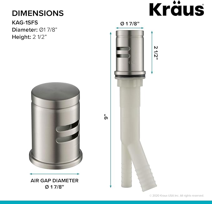 KRAUS Dishwasher Air Gap in Spot Free All-Brite™ Stainless Steel, KAG-1SFS-Ruum Studio Home