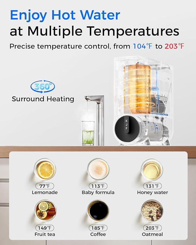 Waterdrop Reverse Osmosis System, Instant Hot Water Dispenser, 600 GPD, Reduce PFAS, Tankless, 2:1 Pure to Drain, Under Sink, TDS Reduction, Smart LED Faucet, Hot and Cold Water Dispenser Faucet-Ruum Studio Home