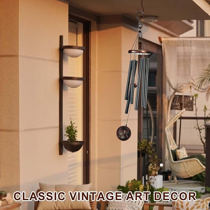 Wind Chimes for Outside, Hummingbird Deep Tone Vintage Wind Chime Outdoor Clearance, Sympathy/Memorial/Festivals/Birthday Gift for Mom Dad Grandma, Home Garden Patio Decor (34" Hummingbird)-Ruum Studio Home