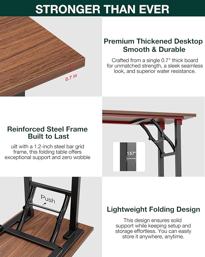 Frylr Small Folding Computer Desk β Portable 35.8 Inch Foldable Laptop Table, Collapsible and Compact for Easy Storage and Fast Setup, Lightweight for Small Spaces, Craft and Study Use, Dark Walnut