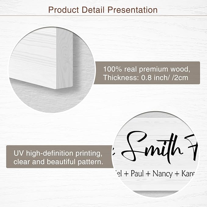 Personalized Family Name Wood Sign - Custom Last Name Plaque, New Family Established Sign, Wedding & Housewarming Gift, Rustic Home Wall Decor Plaque 16"x6"-Ruum Studio Home