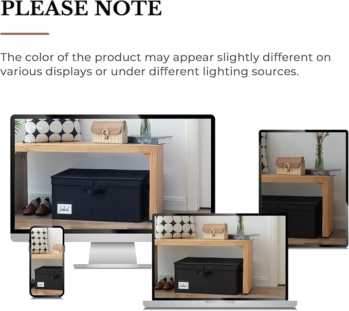 GRANNY SAYS Fabric Storage Bin with Lid, Linen Closet Organizers and Storage Baskets, Large Storage Box, Clothes Bins for Closet Organizing, Jumbo, Black, 1-Pack-Ruum Studio Home