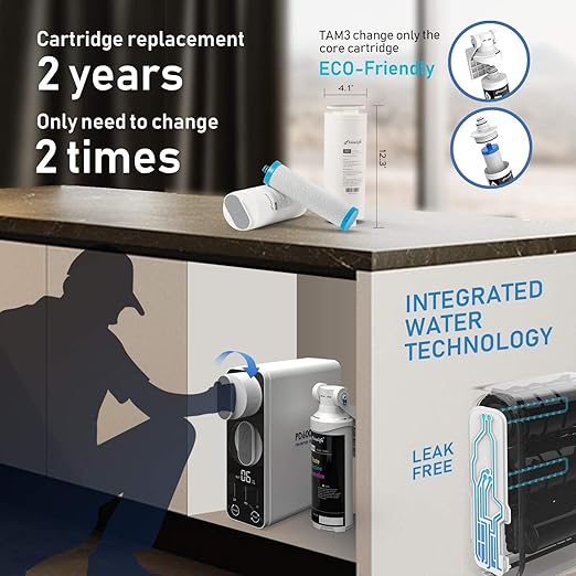 Frizzlife Reverse Osmosis Water Filter - Alkaline Mineral pH+, 600 GPD High Flow, Tankless RO Reverse Osmosis System, Under Sink, Reduce TDS, Compact, 2:1 Drain Ratio, PD600-TAM3-Ruum Studio Home