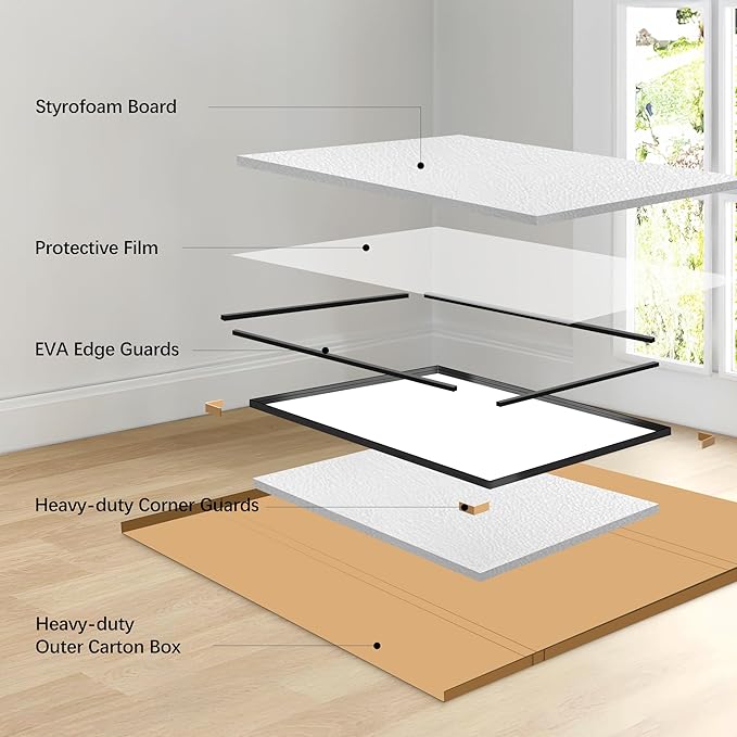 Black Bathroom Mirror, 40x48 Inch Rectangular Framed Mirror, Large Wall Mounted Bathroom Vanity Mirror Over Sink for Bedroom,Restroom, Living Room, Hangs Vertically or Horizontally-Ruum Studio Home