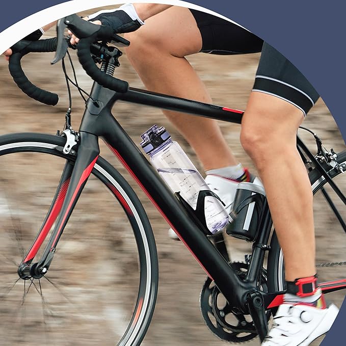 OLDLEY 32 oz Water Bottle, Motivational Water Bottle with Time Marker, Sports Water Bottle With Strap, Leakproof & BPA Free Large Water Bottles for School,Gym,Outdoor, Tritan, Transparent-Purple-Ruum Studio Home