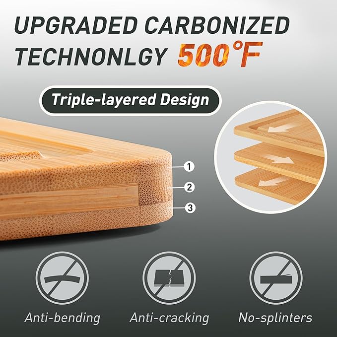 Extra Large Bamboo Board Charcuterie Non Slip Feet Over Sink Wooden Cutting Chopping Board Butcher Block Nice Solid Thick Juice Groove Big Xl XXl xlarge Hardwood Kitchen Counter Organic Meat BBQ Kit-Ruum Studio Home
