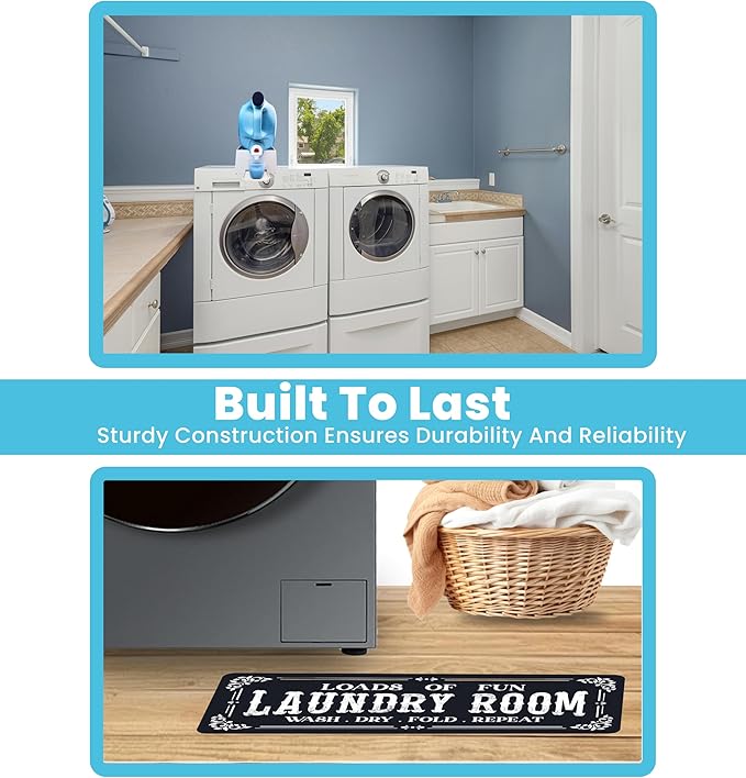 TidyFriend Laundry Detergent Holder with Laundry Room Rug Runner, Detergent Stand for Spill Protection, Non-Slip Runner Mat, and Stylish Room Organizer for Home & Laundry Spaces-Ruum Studio Home