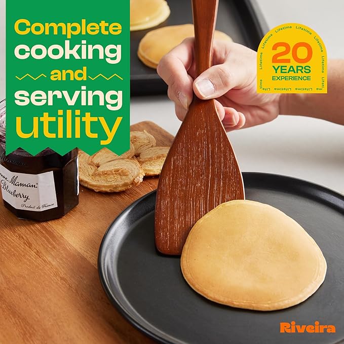 Riveira Set of 9 Premium Brown Bamboo Cooking Utensils - Bamboo Utensils for Cooking - Non-Toxic Utensils - Wooden Kitchen Set for Non-Stick Cookware-Ruum Studio Home