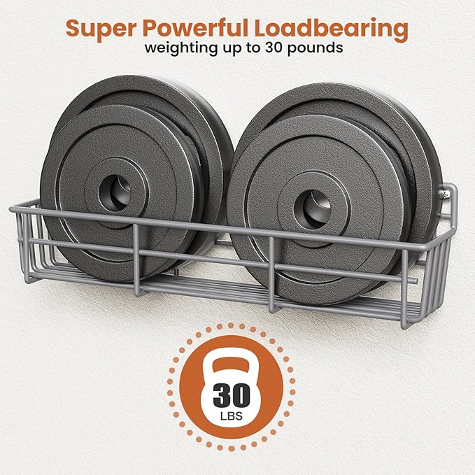 5 Pack Spice Rack Seasoning Organizer Wall Mount, Screw or Adhesive Hanging Shelf Basket Spice Organizer Shelf for Kitchen, Gray-Ruum Studio Home