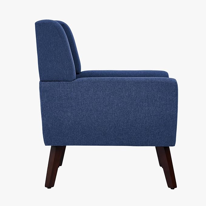 UIXE Accent Chairs Set of 2, Fabric Upholstered Armchair for Living Room, Comfy Arm Chair Single Sofa Bedroom Side Reading Seat - Flax Blue-Ruum Studio Home