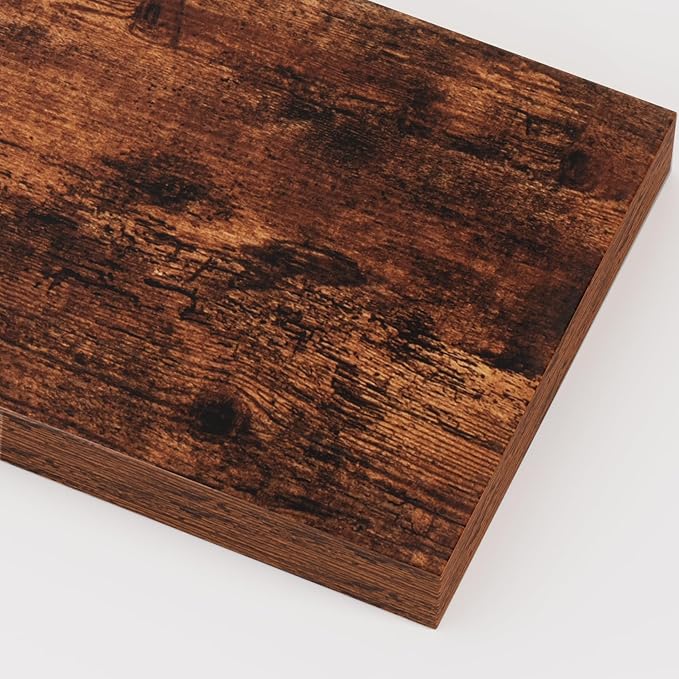 Heimlove 12 Inch Deep Floating Shelves, 16 x 12 inches Long Wall Shelf, Large Extra Display Shelf & Storage Shelf, Rustic Wood Wall Shelves for Fireplace Mantel, Brown - 2Pack-Ruum Studio Home