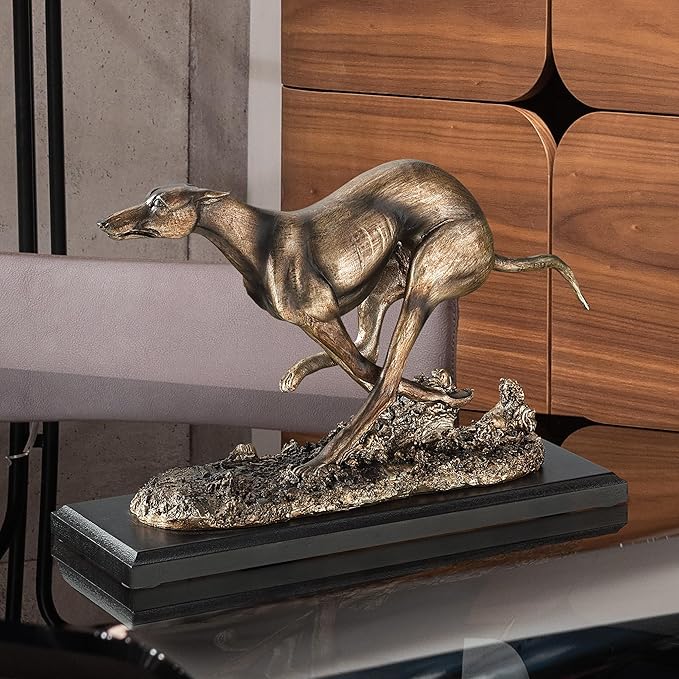 Design Toscano NY1280200 Greyhound Whippet Art Deco Dog Statue, Bronze-Ruum Studio Home