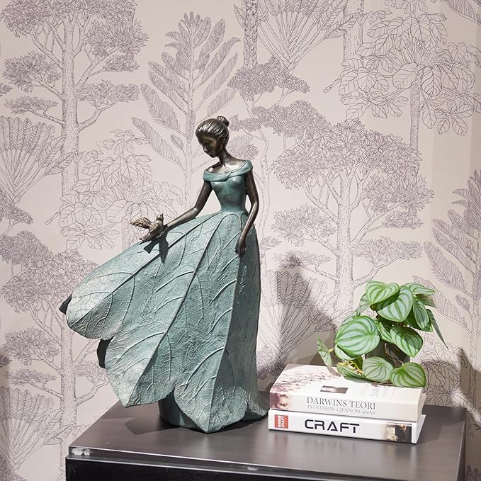 Guichifun Fairy Statue Collection Home Decoration - Leaf Angel Girls Resin Home Decor for Outside or Inside Rustic Garden Outdoor Yard Decorations Figurines Gift 14.25 x 9 x 20.25 Inch-Ruum Studio Home