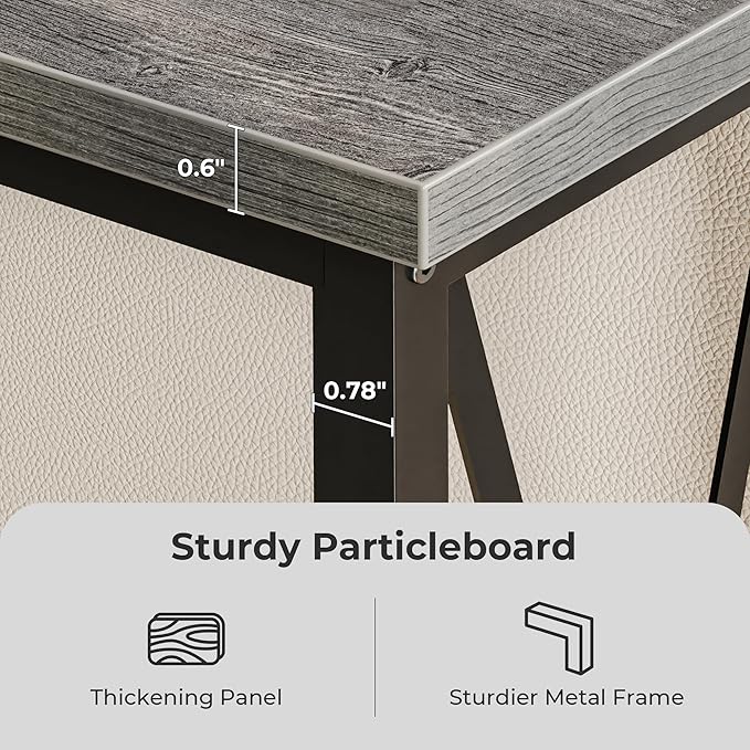 SUPERJARE 70 Inch Console Table with Outlets and USB-C Port, Extra Long Behind Couch Sofa Table with X-Shaped Design, Narrow for Entryway, Living Room, Metal Frame, Wooden Top, Grey-Ruum Studio Home