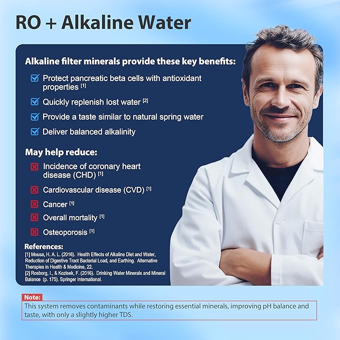iSpring RCC2AK, Upgraded 200 GPD, pH+ 6-Stage Under Sink Reverse Osmosis System with Alkaline Remineralization Filter, Patented Top-Mounted Faucet Design for Easy DIY Installation-Ruum Studio Home