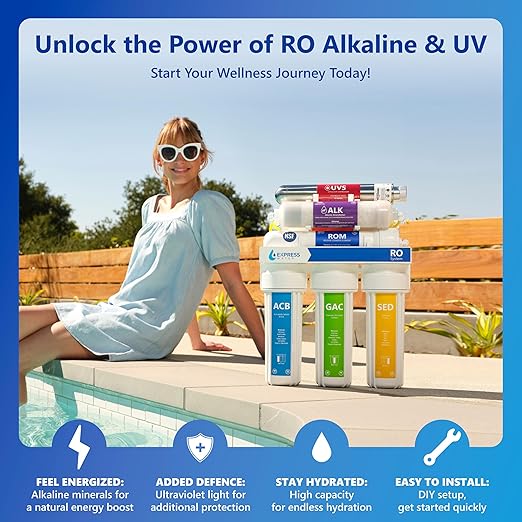 Express Water Reverse Osmosis Alkaline Ultraviolet Water Filtration System – 100 GPD (Deluxe Chrome Faucet)-Ruum Studio Home