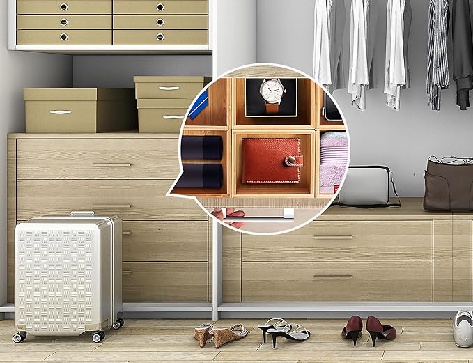 Kootek Bamboo Drawer Organizer with Removable Dividers, 6 Pcs Adjustable Kitchen Drawer Organizer Utensils Bamboo Organizers Silverware Storage Box Cutlery Tray Multi-Use for Bathroom, Makeup, Office-Ruum Studio Home