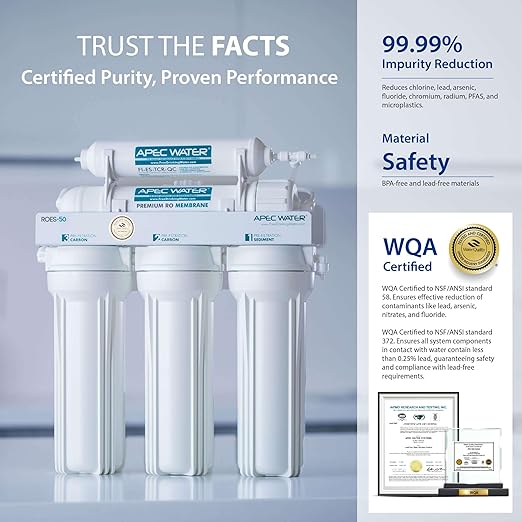 APEC Water Systems ROES-50 Essence Series Top Tier 5-Stage WQA Certified Ultra Safe Reverse Osmosis Drinking Water Filter System-Ruum Studio Home