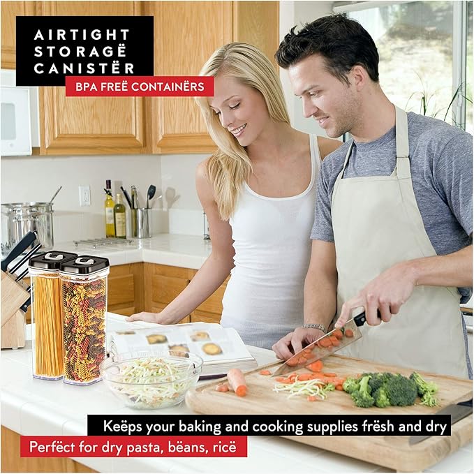 DWËLLZA KITCHEN Pasta Storage Containers for Pantry Airtight - 2 Pc Spaghetti Container Storage - Ideal for Spaghetti & Noodles, Kitchen Pantry Organization and Storage - Keeps Food Fresh & Dry-Ruum Studio Home