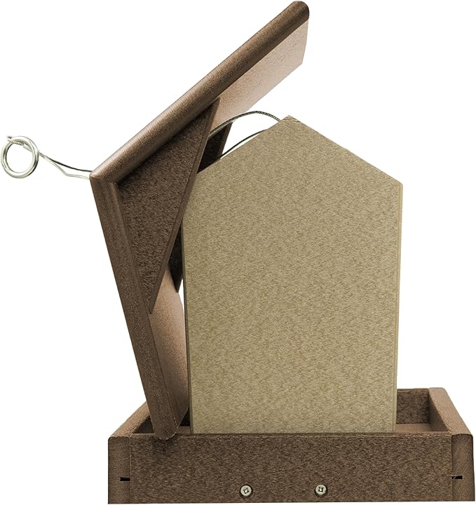 Poly Hanging Hopper Bird Feeder, Large Hanging Bird Feeder for Outside, Outdoors - Amish American Made (Tudor Brown & Weatherwood)-Ruum Studio Home