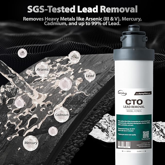 iSpring SGS-Tested Lead Removal CTO Carbon Block Replacement Water Filter Cartridge FCPBDS for DS4 Serie-Ruum Studio Home