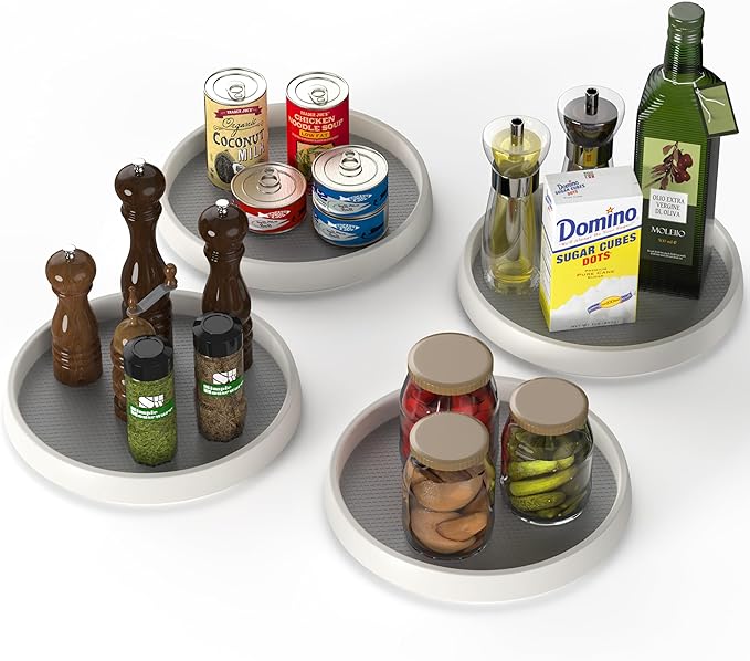 Simple Houseware 10-Inch Lazy Susan Spice Organizer Rotating Tray, 4-Pack-Ruum Studio Home