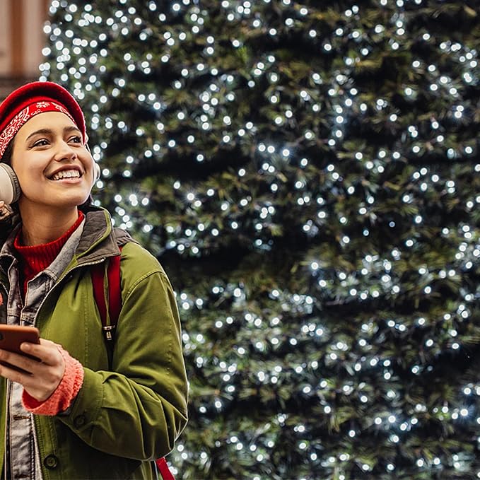 HOME LIGHTING 66ft Christmas Decorative Mini Lights, 200 LED Green Wire Fairy Starry String Lights Plug in, 8 Lighting Modes, for Indoor Outdoor Xmas Tree Wedding Party Decoration (White)-Ruum Studio Home