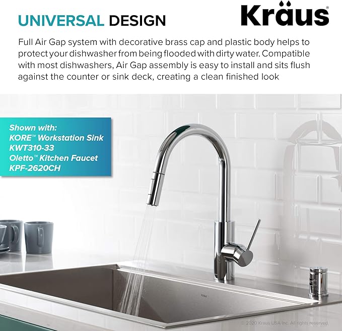 KRAUS Dishwasher Air Gap in Chrome, KAG-1CH-Ruum Studio Home