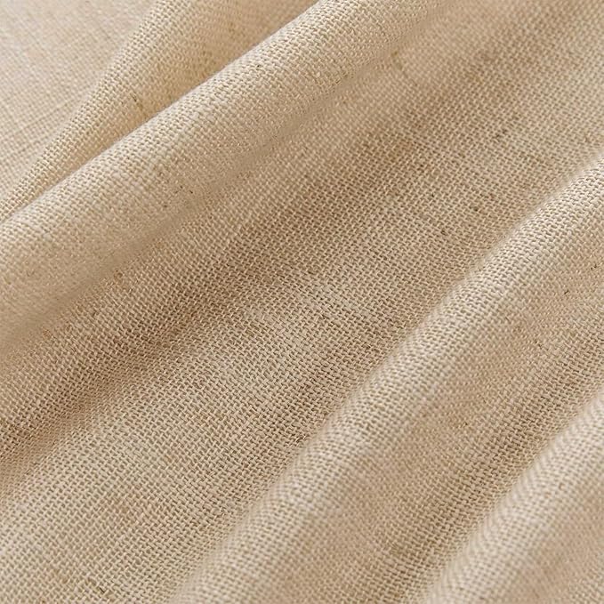 Joydeco Linen Curtains 72 Inch Length 2 Panel Sets,Light Filtering Curtains for Bedroom 52 Inch Wide Living Room Drapes with Back Tabs & Rod Pockets (W52 x L72 Inch, Ecru)-Ruum Studio Home