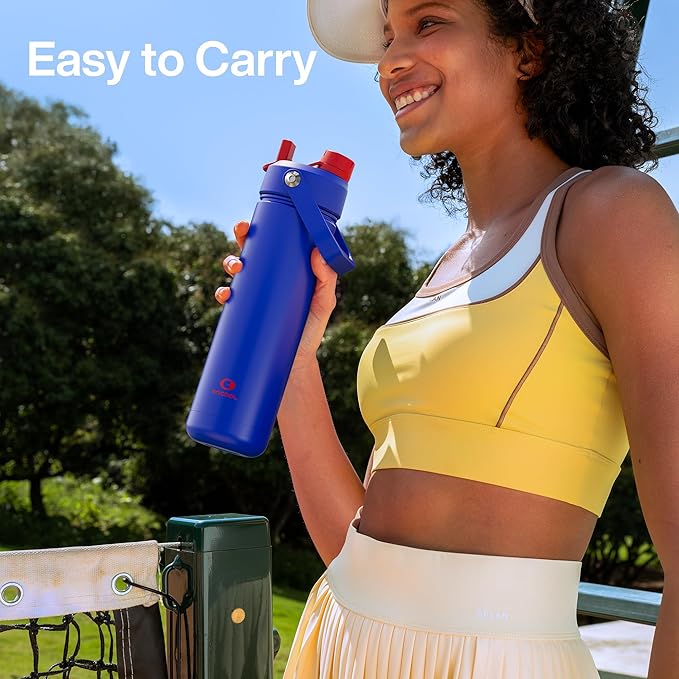 Insulated Water Bottle with Straw Stainless Steel Water Bottle, Leak-Proof, BPA-Free, Double Wall Vacuum Keeps Cold for 24 Hours for Sports, Travel, School (26 oz, Royal Blue)-Ruum Studio Home