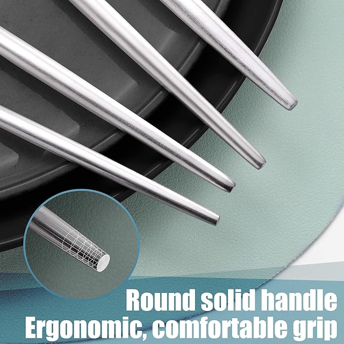 Matte Silverware Set for 8,Modern Stainless Steel Brushed Cutlery Set,40-Pieces Heavy Duty Flatware Set,Knives Spoons and Forks Set Utensils Set, Satin Finish, Dishwasher Safe-Ruum Studio Home
