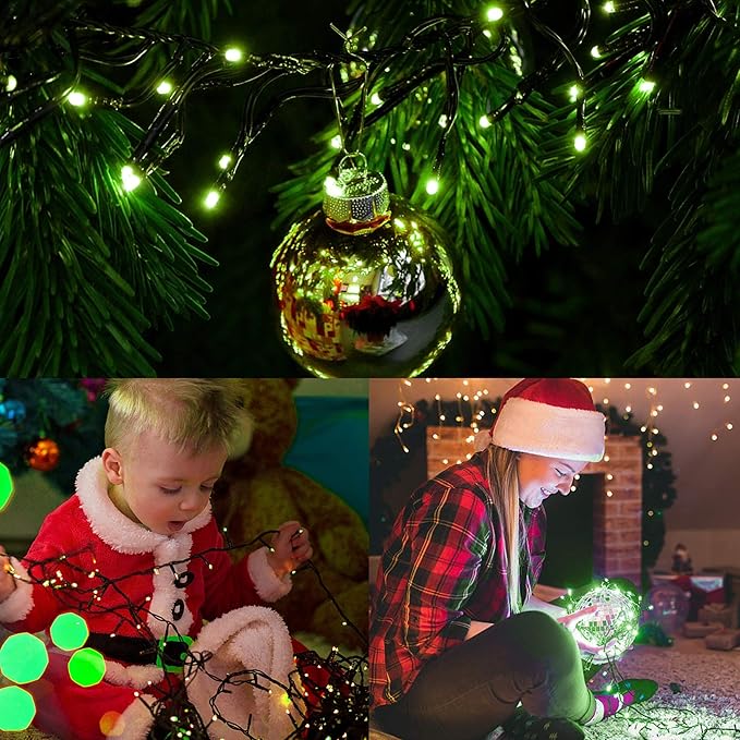 HOME LIGHTING 200 LED 66FT Christmas String Lights, St Patricks Day Fairy Lights with 8 Lighting Modes, String Mini Light Plug in for Indoor Outdoor Tree Garden Wedding Party Decoration, Green-Ruum Studio Home