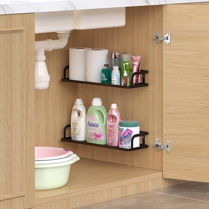 PUSDON Metal Wall Hanging Basket 2 Packs DIY Suitable for Multiple Scenes - Large Bronze Hollowout-Ruum Studio Home