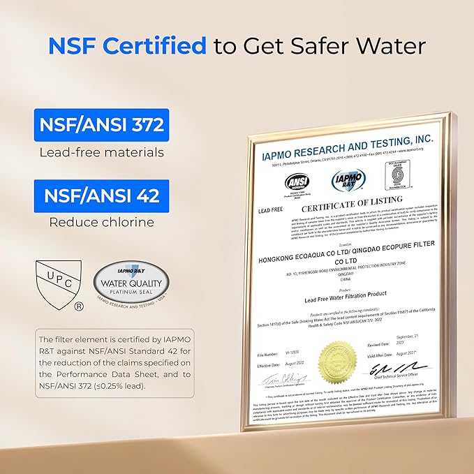 Waterdrop 2.25G Gravity Water Filter System, NSF/ANSI 42&371 Standard, Stainless Steel System with 2 Carbon Filters, Reduces 99% of Lead and Chlorine for Home, Camping, Emergencies, King Tank, Blue-Ruum Studio Home