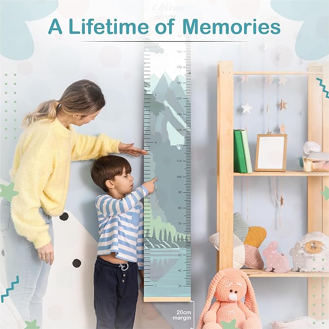 A Lifetime Story Growth Chart for Wall - Personalized for Photos, Photo Stickers, and Memory Album Feature - Height Chart for Kids - Child Height Wall Chart - Height Measurement for Wall-Ruum Studio Home