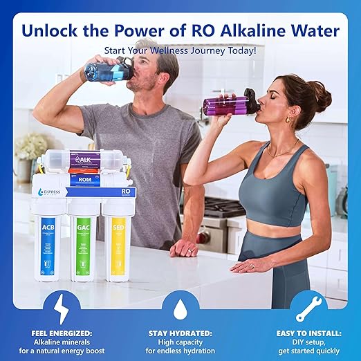 Express Water Reverse Osmosis Alkaline Water Filtration System – 10 Stage RO Water Filter with Faucet and Tank – Under Sink Water Filter with Alkaline Filter for Added Essential Minerals – 50 GPD-Ruum Studio Home