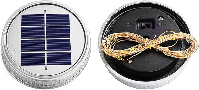 Cooo 12 Pack Solar Lanterns Outdoor Waterproof Upgraded Crystal Glass Solar Mason Jar Lights 30 LED 215% Larger SolarPanel, Anti-Rust Lid๏ผJust a Little More,Get Double The Delight-Warm White๏ผ