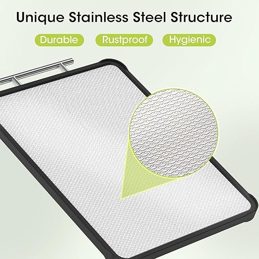 Dishwasher Safe 316 Stainless Steel Cutting Board for kitchen, Double-Sided Pure 316/Wheat Straw PP, Scratch-Resistant Chopping Board with Juice Groove&Grinding Area, Easy to Clean Large Size 16"*11"-Ruum Studio Home
