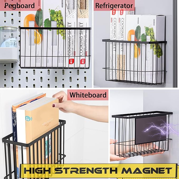 Magnetic Basket Fridge Lint Bin Dryer Ball Holder Laundry Room Organization Home Storage for Class Office School-Ruum Studio Home