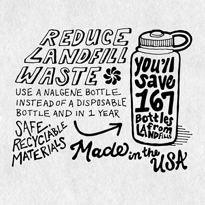 Nalgene Sustain Tritan BPA-Free Water Bottle Made with Material Derived from 50% Plastic Waste, 16 OZ, Narrow Mouth