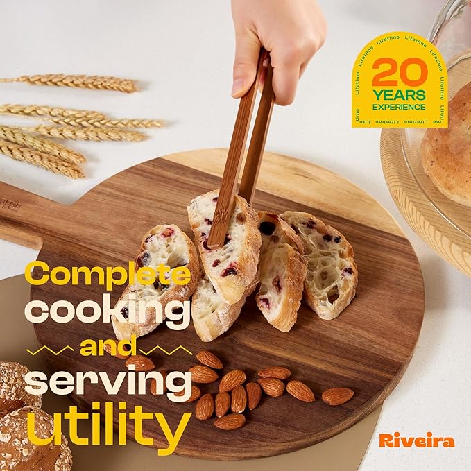 Riveira Premium Brown Bamboo Wooden Spoons for Cooking Set of 9 – Premium Brown Bamboo Wooden Cooking Utensils, Wooden Spatula, Wooden Spoon - Premium Quality Wooden Utensil Set for Non-Toxic Cooking-Ruum Studio Home
