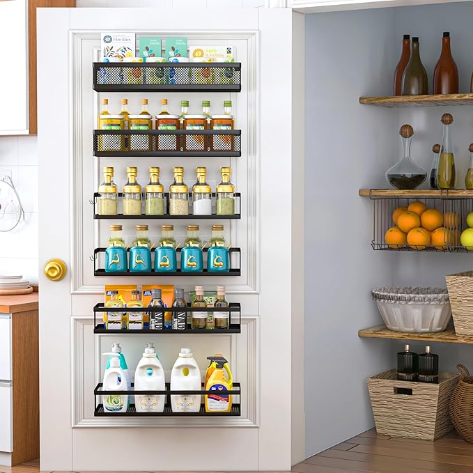 PUSDON Metal Wall Hanging Basket 2 Packs DIY Suitable for Multiple Scenes - Large Black Hollowout-Ruum Studio Home