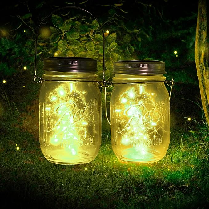 ZNYCYE Mason Jar Solar Lights for Outside, 12 Pack 30LED Fairy Firefly Lights Mason Jar Solar Lids Outdoor Waterproof String Lights with Hangers(NO Jars) for Patio Garden Yard Lawn Decor(6 Colors)-Ruum Studio Home