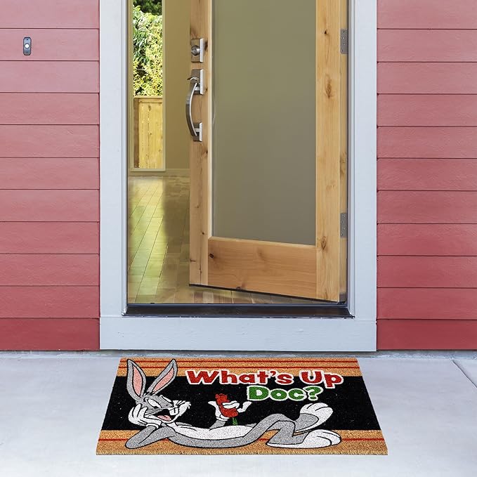 Gertmenian Looney Tunes Coir Doormat - 2x3 Welcome Mat (2-Pack), Ideal for High Traffic Areas in Front Door, Garage, Entryway - Warner Bros. Doc/Folks, 80029-Ruum Studio Home