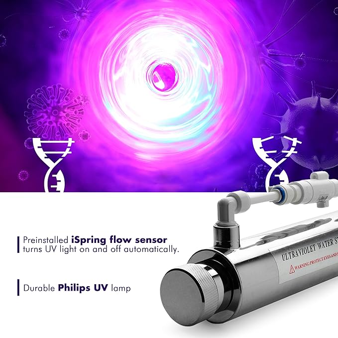 iSpring RCC7AK-UV, NSF Certified, 7-Stage Under Sink Reverse Osmosis Water Filtration System with Alkaline Remineralization and UV Filter, Patented Top-Mounted Faucet Design for Easy Installation-Ruum Studio Home