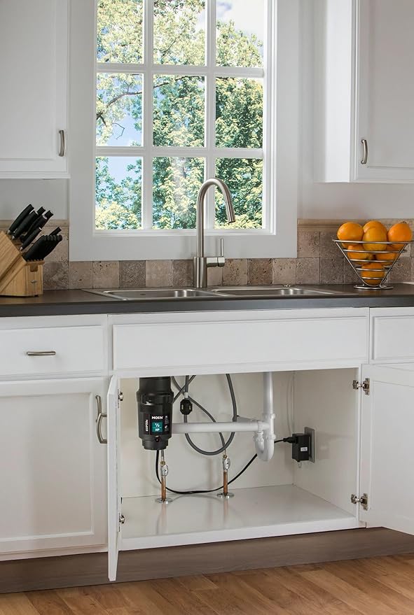 Moen Prep Series PRO Continuous Feed Compact Garbage Disposal for Kitchen Sink with Power Cord, GXP50C-Ruum Studio Home