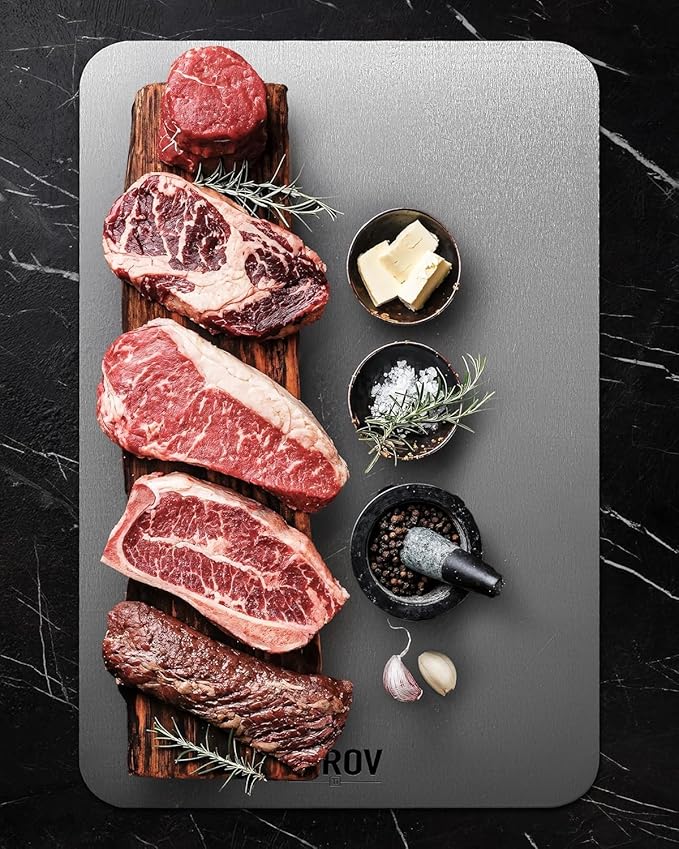 Titanium Cutting Board, 100% Pure Titanium Cutting Boards For Kitchen, Best Non Toxic titanium chopping board, Dishwasher safe, Hygiene and Durability for Meat, Fruit, and Vegetables (12.6L*8W)-Ruum Studio Home