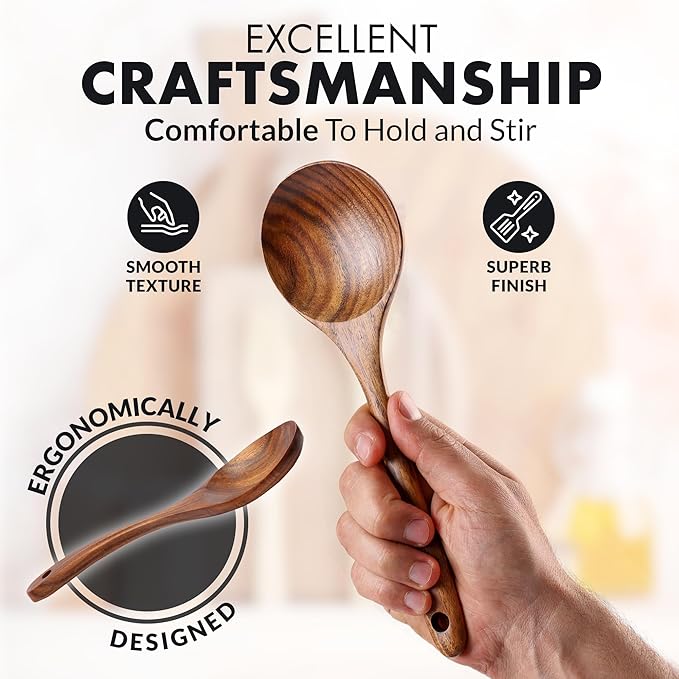 Wooden Utensils Set in Teak - Kitchen Essentials by Zulay Kitchen-Ruum Studio Home