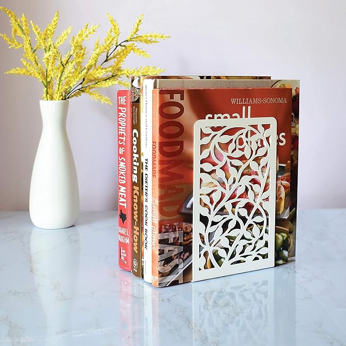 CNK Infinite Leaves Bookends - Metal Set of 2 for Heavy Books, Home Office & Decorative Book Stoppers-Ruum Studio Home